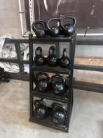 Kettlebells met Rubberen Coating  4kg t/m 32kg + Opbergrek, Sport en Fitness, Ophalen, Gebruikt, Kettlebell