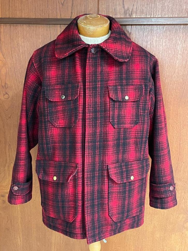 Vintage Woolrich Hunting 503 Mackinaw houthakkersjas wol jas, Kleding | Heren, Jassen | Winter, Gedragen, Maat 56/58 (XL), Rood