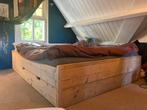 Steigerhout bed met lades livengo 160 x 200, Ophalen, Steigerhout, Tweepersoons, Zo goed als nieuw