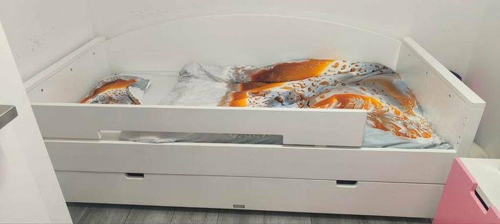 Bopita bed met lade en extra slaapplek incl 2 lattenbodems, Huis en Inrichting, Slaapkamer | Bedden, Zo goed als nieuw, Eenpersoons