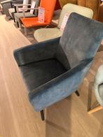 Fauteuil Gerke velvet blauw luxe stoel zwarte poot goedkoop, Ophalen, Nieuw, Stof