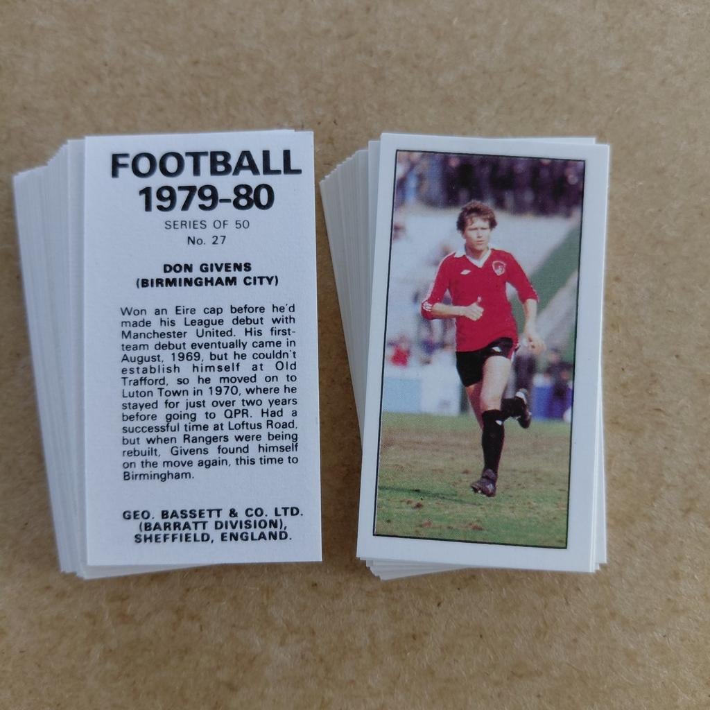 Football 1979-80 complete set 50 gum cards Bassett Barratt, Ophalen, Zo goed als nieuw, Buitenlandse clubs, Poster, Plaatje of Sticker