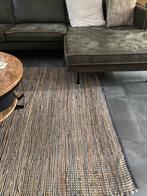 Prachtig vloerkleed jute en leer, Huis en Inrichting, Stoffering | Tapijten en Kleden, Ophalen, Bruin, 200 cm of meer, Zo goed als nieuw