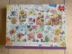 Puzzel 1000 Janneke Brinkman “Zomerbloemen postzegels”, Hobby en Vrije tijd, Ophalen of Verzenden, 500 t/m 1500 stukjes, Zo goed als nieuw