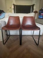 Mooie lederen Sissy Boy stoelen te koop!, Huis en Inrichting, Stoelen, Ophalen, Gebruikt, Twee, Bruin