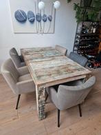 Hartman Eettafel Indiaas boothout, Ophalen, 100 tot 150 cm, Zo goed als nieuw, Vijf personen of meer