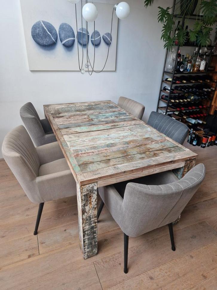 Hartman Eettafel Indiaas boothout, Huis en Inrichting, Tafels | Eettafels, Zo goed als nieuw, 100 tot 150 cm, 150 tot 200 cm, Vijf personen of meer