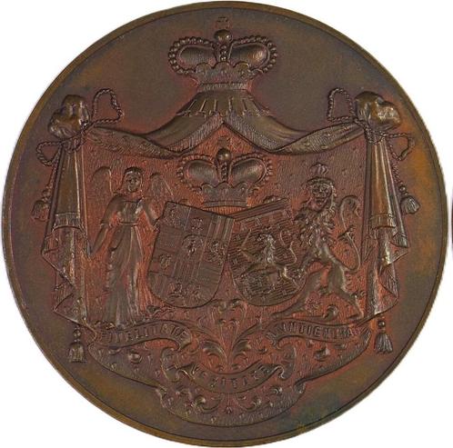 25-jarig huwelijk van de Prins von Wied en Prinses Marie, Postzegels en Munten, Penningen en Medailles, Brons, Nederland, Ophalen of Verzenden