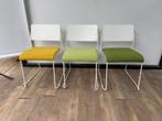 Stapelbare stoelen groen geel, Huis en Inrichting, Gebruikt, Overige kleuren, Ophalen of Verzenden, Stof