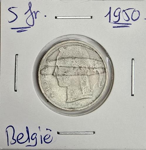 Belgie 5 franc 1950, Postzegels en Munten, Munten | België, Ophalen