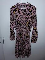 Studio Untold Roze/Gele Jurk Met Panterprint Maat 50/52, Kleding | Dames, Grote Maten, Jurk, Nieuw, Studio Untold, Verzenden