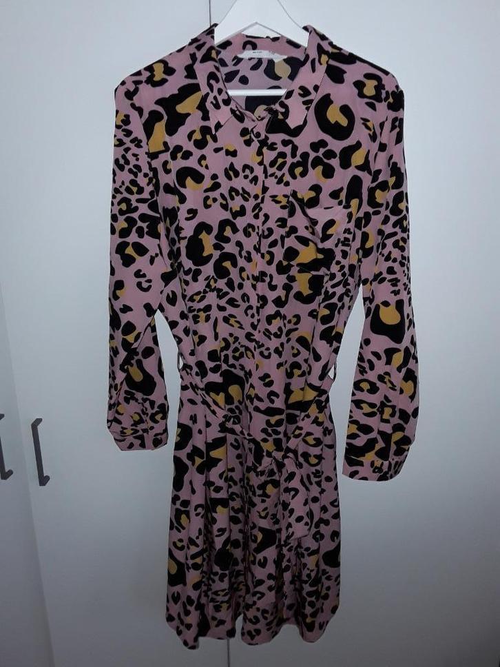Studio Untold Roze/Gele Jurk Met Panterprint Maat 50/52, Kleding | Dames, Grote Maten, Nieuw, Jurk, Blauw, Verzenden