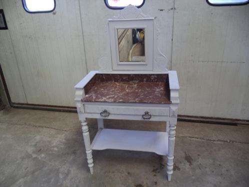 kaptafel met marmeren blad draaibaar spiegel, Huis en Inrichting, Tafels | Kaptafels, Gebruikt, Minder dan 100 cm, 50 tot 100 cm