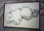 Pentekening slapende baby of poster, Ophalen, Met lijst, Overige onderwerpen, Rechthoekig Staand