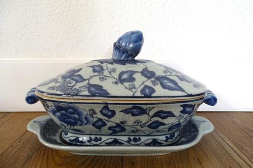 oude Chinese dekschaal, terrine met artisjokgreep, Antiek en Kunst, Antiek | Keramiek en Aardewerk, Ophalen of Verzenden