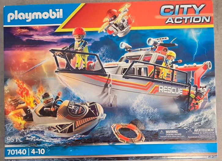 Playmobil city action rescue boot 70140 95pcs 4-10, Kinderen en Baby's, Speelgoed | Playmobil, Nieuw, Complete set, Ophalen of Verzenden
