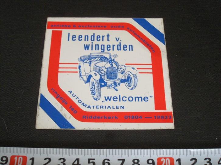 sticker Ridderkerk LEENDERT v. WINGERDEN Automaterialen, Verzamelen, Stickers, Zo goed als nieuw, Bedrijf of Vereniging, Ophalen