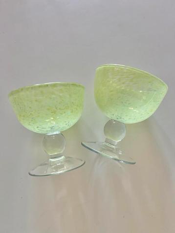 Vintage Groene IJscoupes - Set van 2 beschikbaar voor biedingen