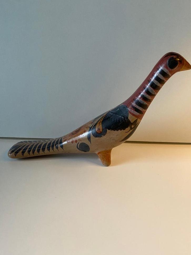 Aardewerken vogelfiguur-Mexicaanse volkskunst (Tonala), Antiek en Kunst, Antiek | Keramiek en Aardewerk, Ophalen of Verzenden