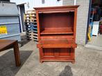 massief eiken kersen kleur tv kast /computerkast met rolluik, Ophalen, Kersenhout, 100 tot 150 cm, Zo goed als nieuw