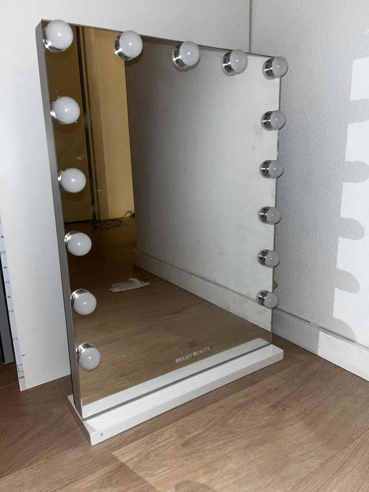 Hollywood spiegel, Huis en Inrichting, Woonaccessoires | Spiegels, Zo goed als nieuw, Minder dan 50 cm, Minder dan 100 cm, Rechthoekig