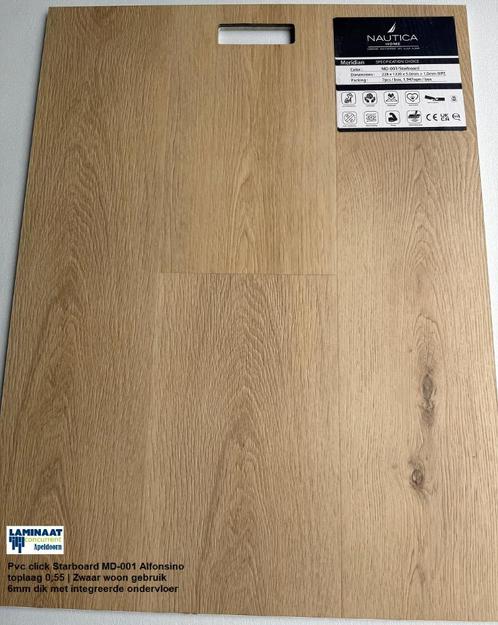 Pvc click Starboard Oak 6mm met integreerde ondervloer, Huis en Inrichting, Stoffering | Vloerbedekking, Nieuw, Laminaat, Beige
