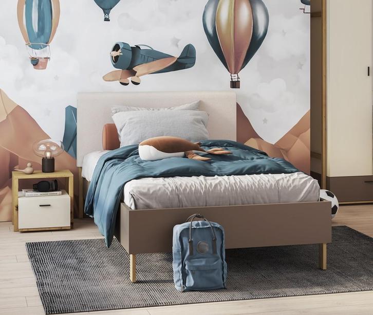 Lenny twijfelaar - 120x200 - Artisan eiken/truffel, Kinderen en Baby's, Kinderkamer | Bedden