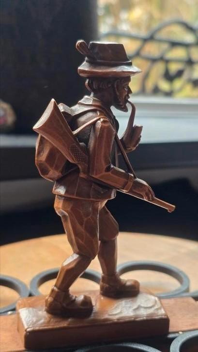 Jager met pijp en geweer shot glazenhouder shotje drankje, Verzamelen, Overige Verzamelen, Gebruikt, Ophalen of Verzenden