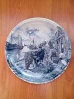 Royal schwabap Delfts blauw bord wandbord vissershaven, Antiek en Kunst, Ophalen of Verzenden