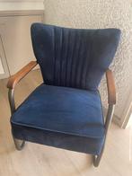 Eleonora Fauteuil - donker blauw - fluweel, Ophalen, Zo goed als nieuw, 75 tot 100 cm, 50 tot 75 cm