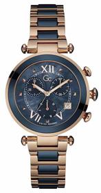 Gc Guess Collection y05009m7/02 36 mm roségoud en blauw, Sieraden, Tassen en Uiterlijk, Horloges | Heren, Overige merken, Goud