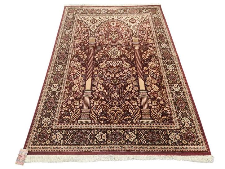 Vintage Perzisch wol Mirab Isfahan vloerkleed red 113x161cm, Huis en Inrichting, Stoffering | Tapijten en Kleden, Zo goed als nieuw