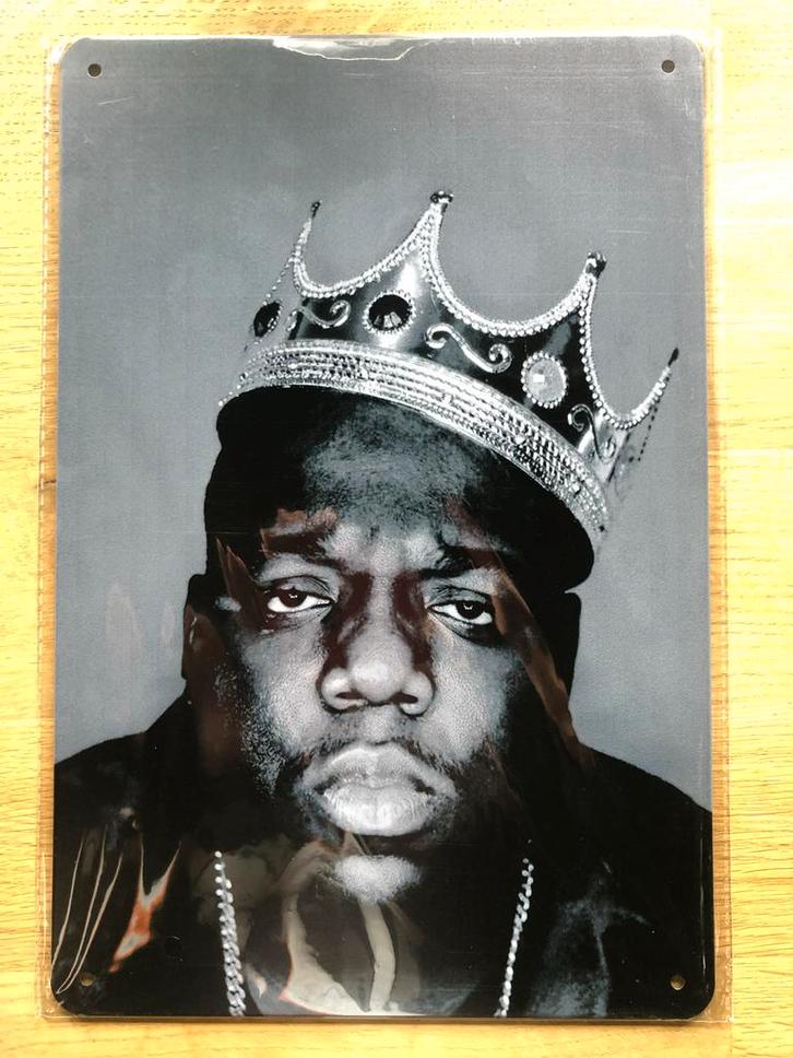 Biggie Smalls Metalen Wandbord 30x20cm, Huis en Inrichting, Woonaccessoires | Wanddecoraties, Nieuw, Ophalen of Verzenden