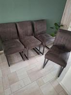 4 Zeer nette Eettafel stoelen met zwart onderstel Haco, Ophalen, Zwart, Zo goed als nieuw, Vier