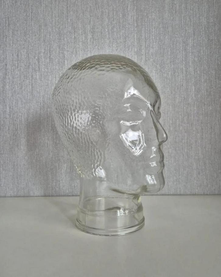 Glazen hoofd, Antiek en Kunst, Antiek | Glas en Kristal, Ophalen of Verzenden
