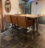 barkrukken set leer, Huis en Inrichting, 5 krukken of meer, Met voetsteun, 60 tot 90 cm, Nieuw