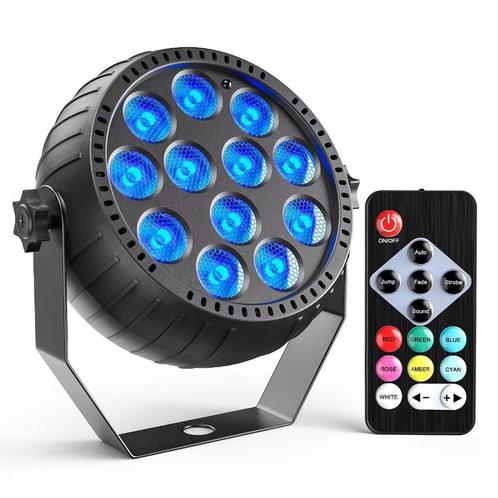 Oplaadbare draadloze RGB LED Flat PAR + afstandsbediening, Muziek en Instrumenten, Licht en Laser, Nieuw, Licht, Geluidgestuurd