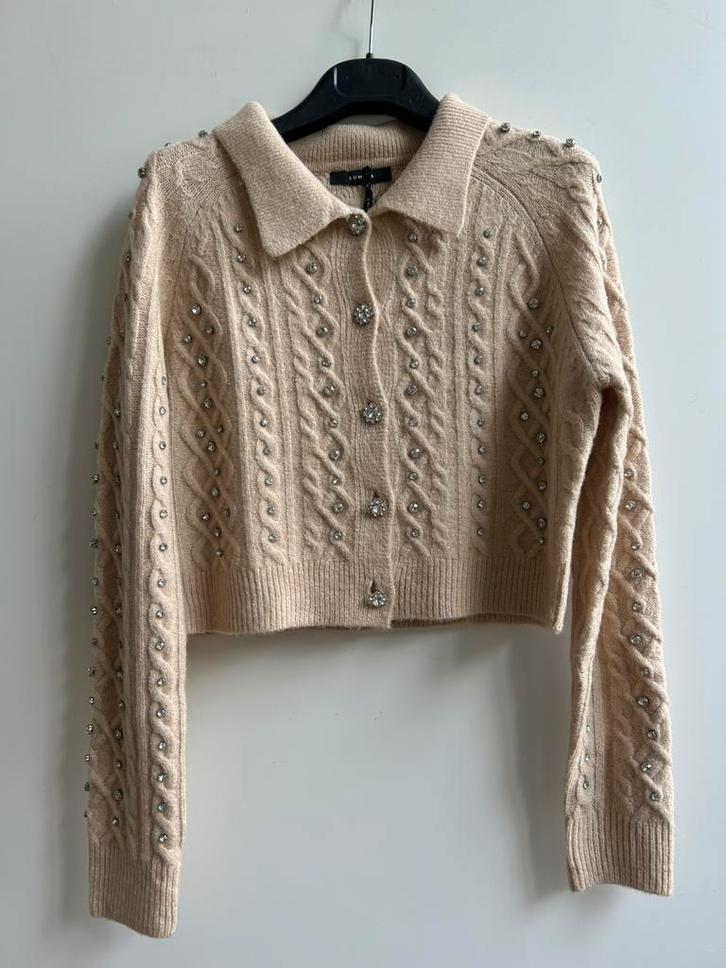 LUMINA kort vestje camel met strass mt TU, Kleding | Dames, Truien en Vesten, Nieuw, Bruin, Verzenden