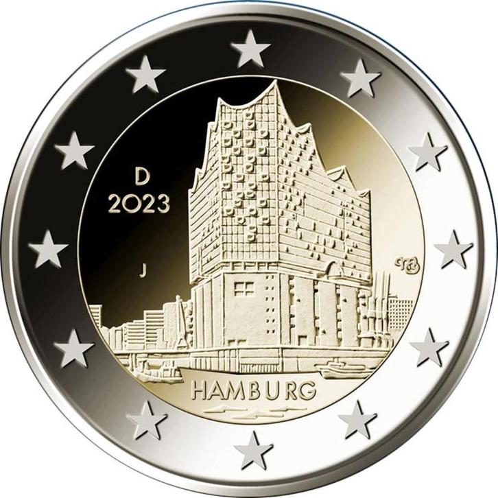 2 euro Duitsland 2023 - Hamburg (UNC), Postzegels en Munten, Munten | Europa | Euromunten, Losse munt, 2 euro, Duitsland, Ophalen of Verzenden