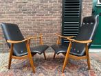 Louis van Teeffelen - webe retro vintage fauteuils c. 1960s, Huis en Inrichting, Stoelen, Twee, Verzenden, Zwart, Deens design - Scandinavisch - Pastoe