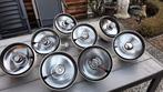 8 Hoffmeister retro vintagespanningsrail spots, Huis en Inrichting, Lampen | Spots, Gebruikt, Metaal of Aluminium, Vintage, Ophalen of Verzenden