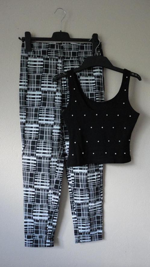 Cora Kemperman broek met bijpassend topje maat 36, Kleding | Dames, Blouses en Tunieken, Zo goed als nieuw, Maat 36 (S), Zwart