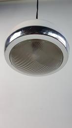Retro Space Age hanglamp, koplamp, wite bol, chroom. 8B8, Tweedehands verkoop, Tweedehands verkoop, Gebruikt, Ophalen of Verzenden