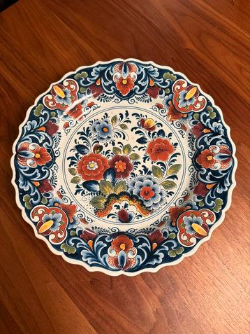 Delfts Blauw Wandbord Bloemmotief 30cm beschikbaar voor biedingen
