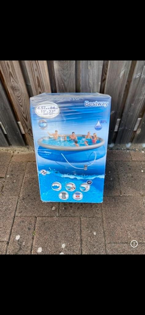 Groot NIEUW Ø 457 zwembad inclusief pomp, ophalen voor €40,-, Tuin en Terras, Zwembaden, Nieuw, Opblaaszwembad, 80 tot 120 cm