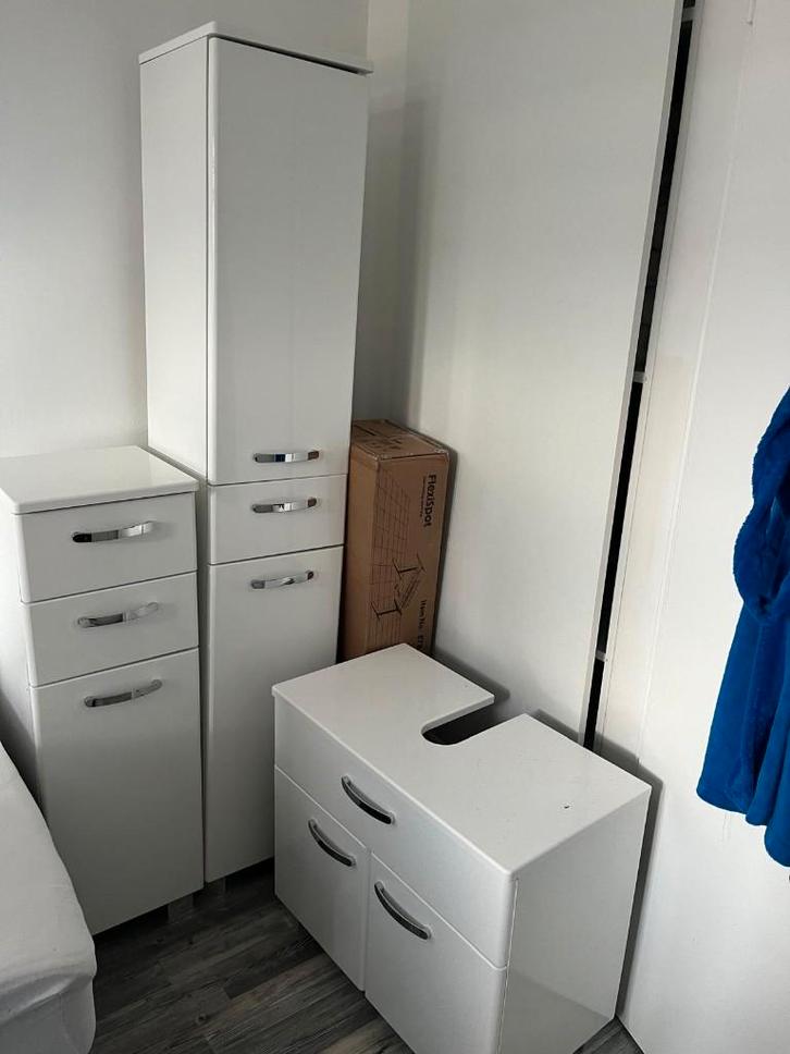 3x witte badkamermeubels - complete set, Huis en Inrichting, Badkamer | Complete badkamers, Gebruikt, Ophalen