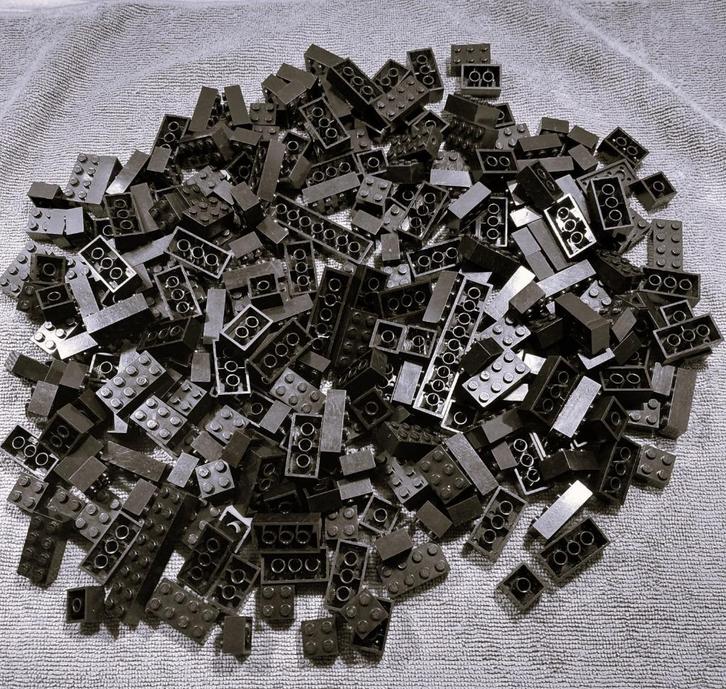 Lego 500 gram zwarte bouwstenen 2x2 t/m 2x8, Kinderen en Baby's, Speelgoed | Duplo en Lego, Zo goed als nieuw, Lego, Losse stenen