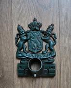 Oude groene gietijzeren vlaggenstokhouder - je maintiendrai, Ophalen of Verzenden