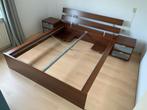IKEA Hopen bed frame (lxb 220x183) met nachtkastjes, Gebruikt, Overige maten, 210 cm, Bruin