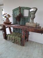 ANTIEKE OUD HOUTEN WERKBANK KEUKENMEUBEL ETC 2 BANKSCHROEVEN, Ophalen, Gebruikt, 70 tot 120 cm, Bankschroef